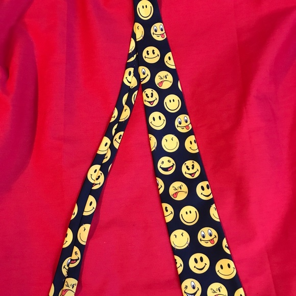 Ralph Marlin Emoji Smiley Faces Black & Yellow Tie - Picture 2 of 6